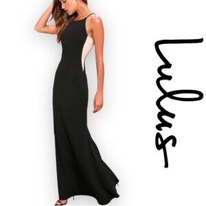 Black halter gown LULUs